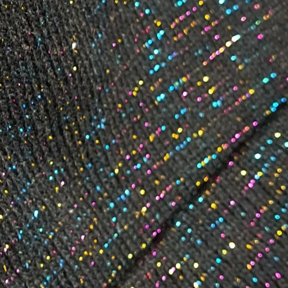 3 Winter Knit Toboggan Beanie Hats Solid Color With Rainbow Sparkle Threads OSFM